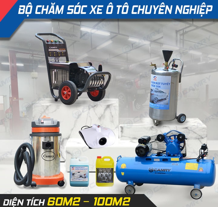 Bộ chăm sóc xe ô tô cho trung tâm diện tích 60m2 – 100m2