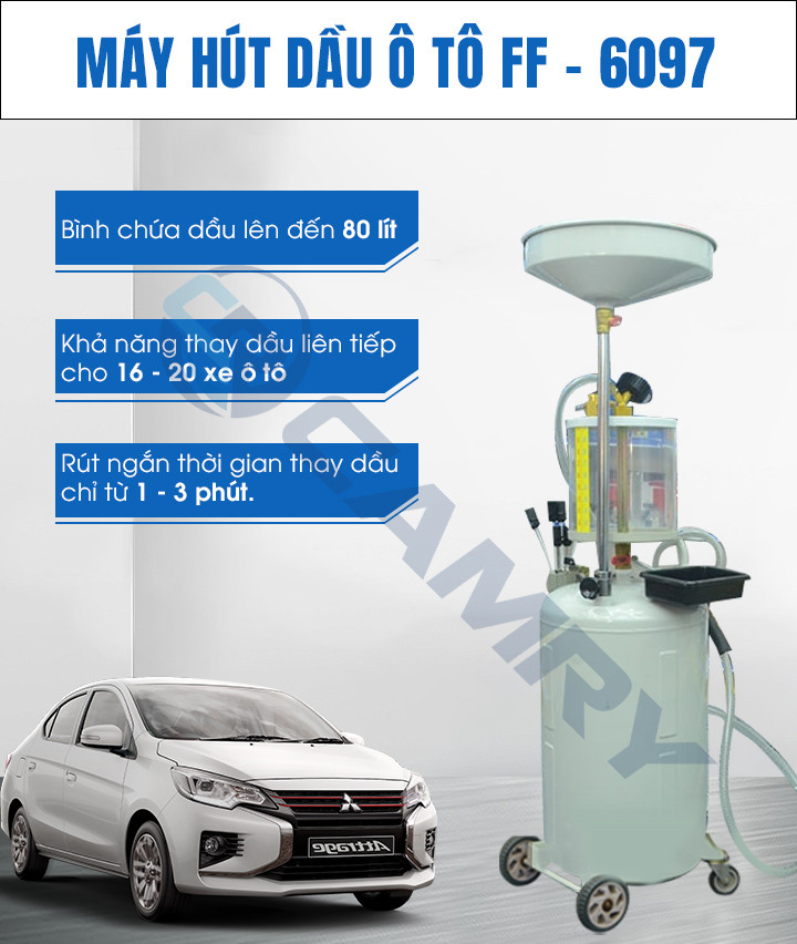 máy hút dầu thải oto dùng khí nén FF-6097